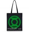 Еко-сумка Зеленый фонарь лого зеленое Чорний фото