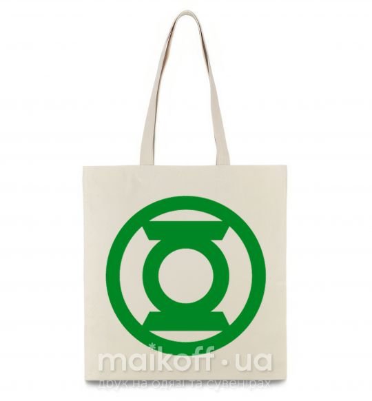 Эко-сумка Зеленый фонарь лого зеленое Бежевый фото
