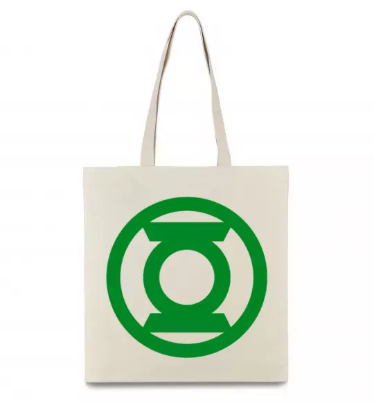 Эко-сумка Зелений ліхтар лого зелене Бежевый фото