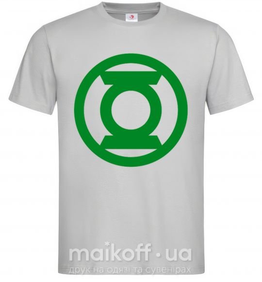 Чоловіча футболка Зеленый фонарь лого зеленое Сірий фото