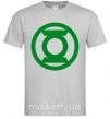 Мужская футболка Зеленый фонарь лого зеленое Серый фото