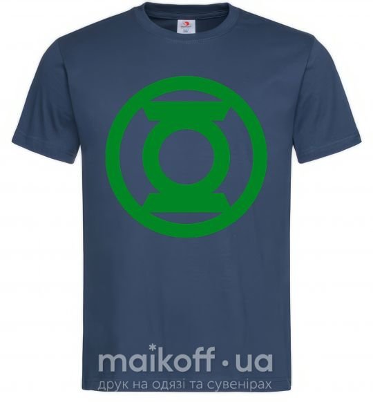 Чоловіча футболка Зеленый фонарь лого зеленое Темно-синій фото