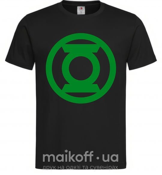 Мужская футболка Зеленый фонарь лого зеленое Черный фото