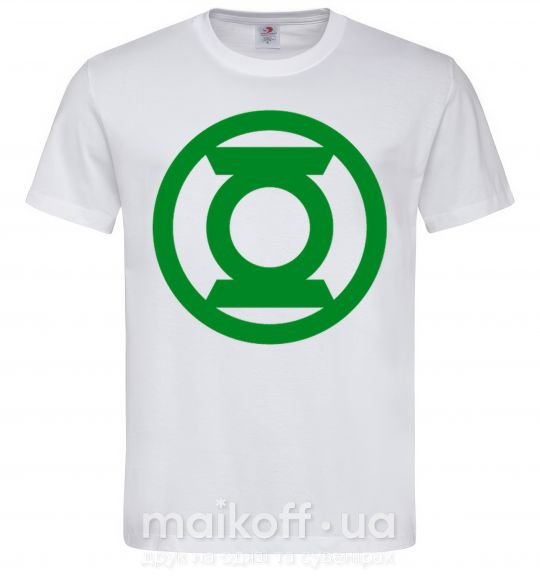 Мужская футболка Зеленый фонарь лого зеленое Белый фото