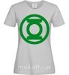 Женская футболка Зеленый фонарь лого зеленое Серый фото