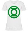 Женская футболка Зеленый фонарь лого зеленое Белый фото