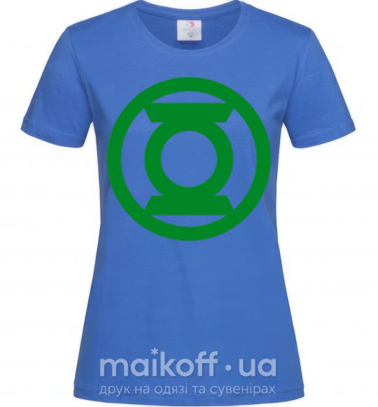Женская футболка Зеленый фонарь лого зеленое Ярко-синий фото