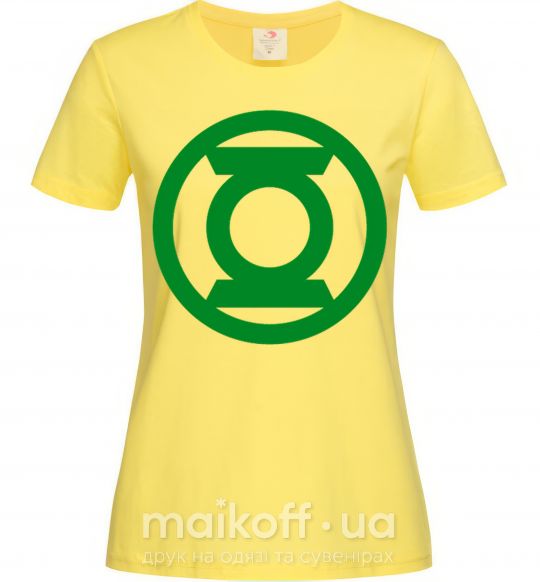Женская футболка Зеленый фонарь лого зеленое Лимонный фото