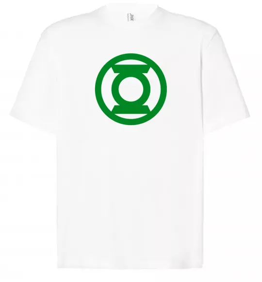 Футболка Оверсайз Зелений ліхтар лого зелене Білий фото