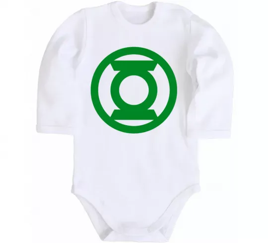 Дитячий бодік Зелений ліхтар лого зелене Білий фото