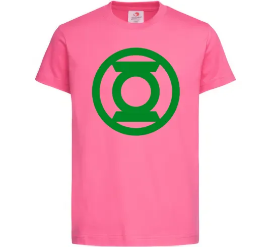 Дитяча футболка Зелений ліхтар лого зелене Яскраво-рожевий фото