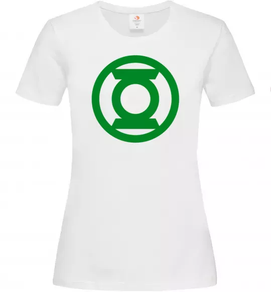 Жіноча футболка Зелений ліхтар лого зелене Білий фото