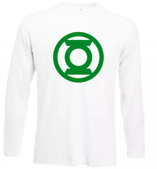 Лонгслів Зелений ліхтар лого зелене Білий фото