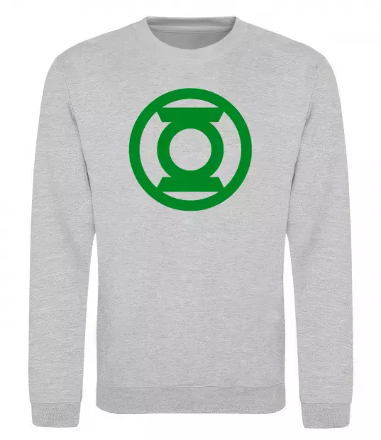 Світшот Зелений ліхтар лого зелене Сірий меланж фото