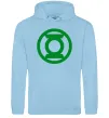Чоловіча толстовка (худі) Зелений ліхтар лого зелене Блакитний фото