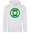 Женская толстовка (худи) Зелений ліхтар лого зелене Серый меланж фото