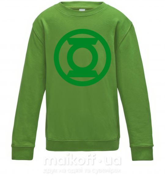 Детский Свитшот Зеленый фонарь лого зеленое Лаймовый фото