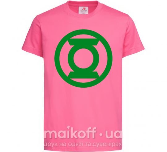 Дитяча футболка Зеленый фонарь лого зеленое Яскраво-рожевий фото