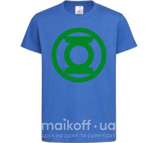 Дитяча футболка Зеленый фонарь лого зеленое Яскраво-синій фото