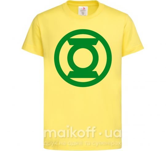 Детская футболка Зеленый фонарь лого зеленое Лимонный фото