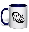 Чашка з кольоровою ручкою DC logo black Глибокий темно-синій Чашка з кольоровою ручкою DC logo black Глибокий темно-синій фото