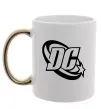 Чашка з кольоровою ручкою DC logo black Золото Чашка з кольоровою ручкою DC logo black Золото фото
