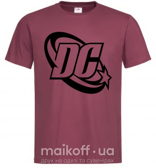Мужская футболка DC logo black Бордовый фото