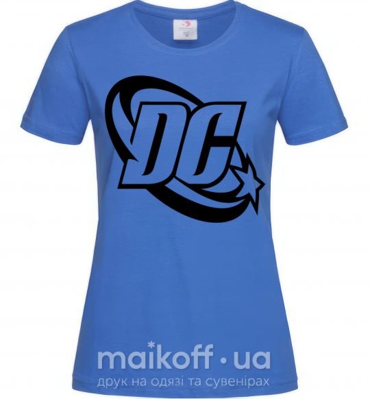 Женская футболка DC logo black Ярко-синий фото