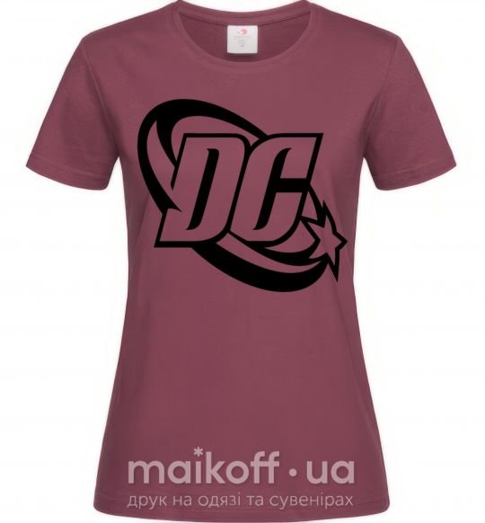 Женская футболка DC logo black Бордовый фото