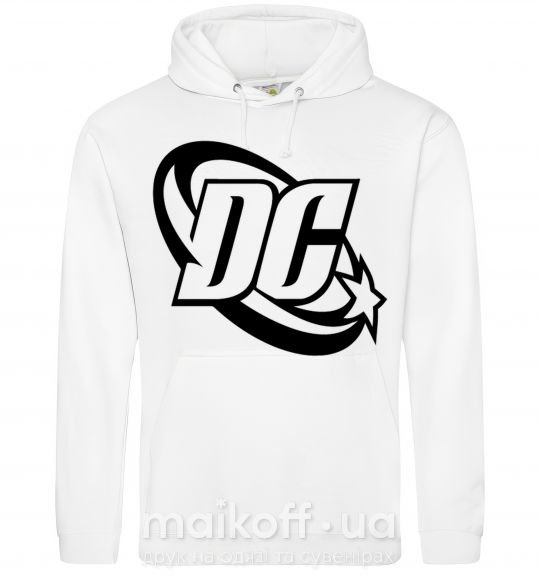 Мужская толстовка (худи) DC logo black Белый фото