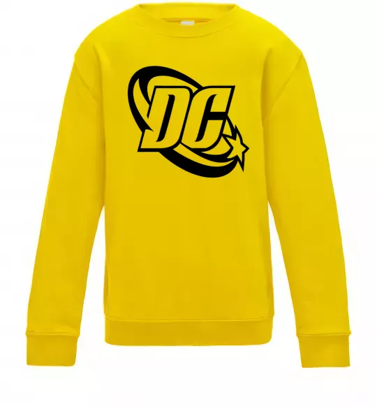 Детский Свитшот DC logo black Солнечно желтый фото