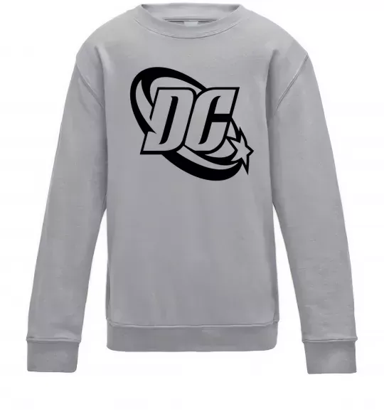 Детский Свитшот DC logo black Серый меланж фото