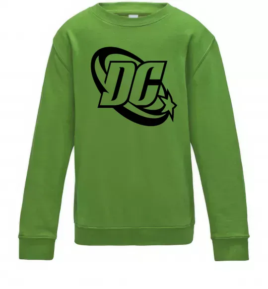 Детский Свитшот DC logo black Лаймовый фото