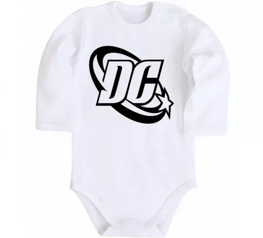 Дитячий бодік DC logo black Білий фото