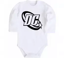 Дитячий бодік DC logo black Білий фото