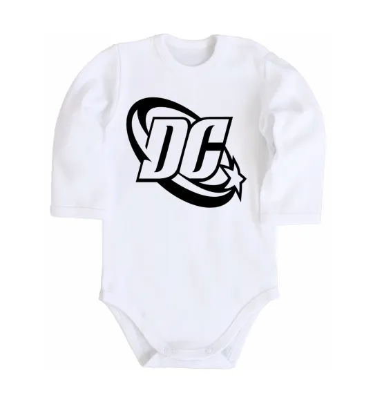 Дитячий бодік DC logo black Білий фото