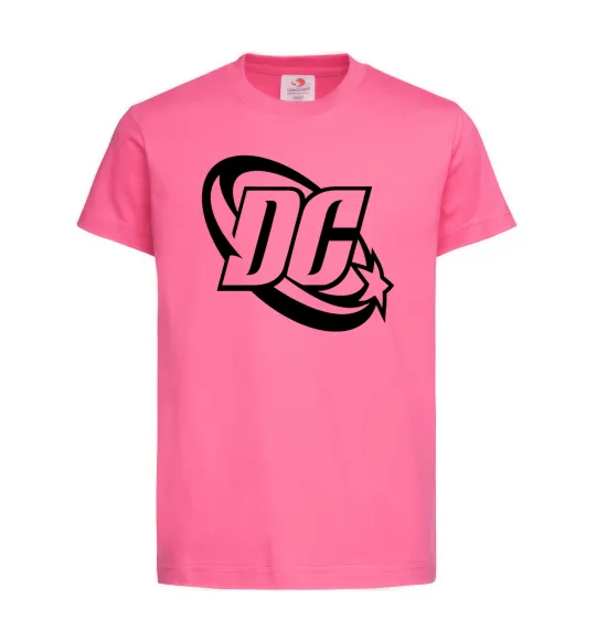 Детская футболка DC logo black Ярко-розовый фото