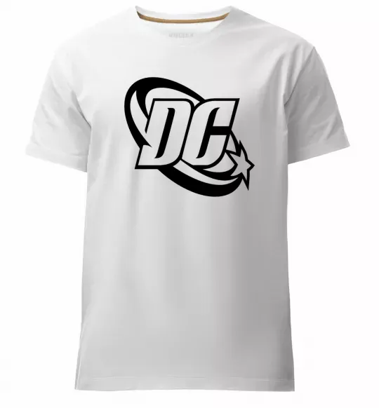 Мужская премиум футболка DC logo black Белый фото