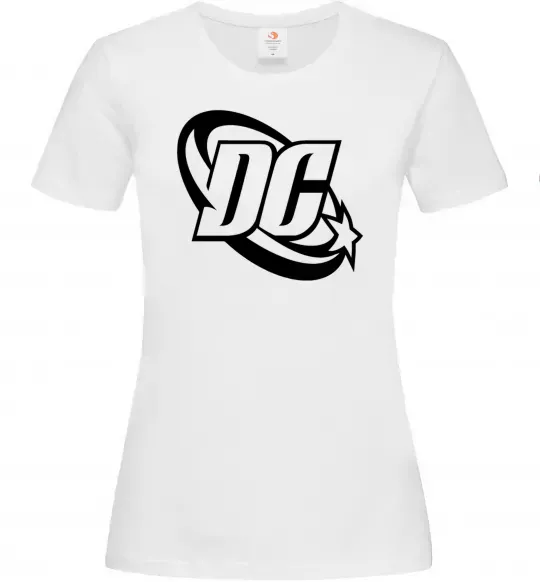 Женская футболка DC logo black Белый фото