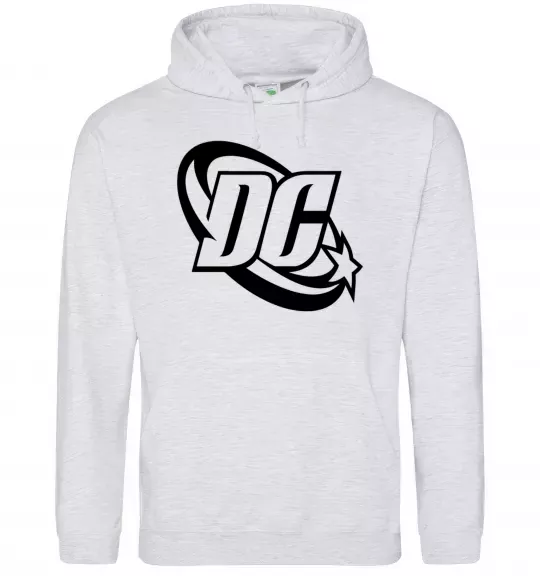 Чоловіча толстовка (худі) DC logo black Сірий меланж фото