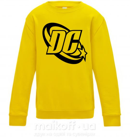 Детский Свитшот DC logo black Солнечно желтый фото