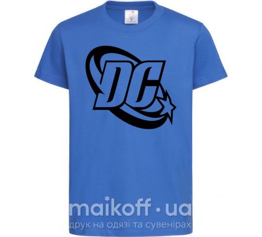 Детская футболка DC logo black Ярко-синий фото