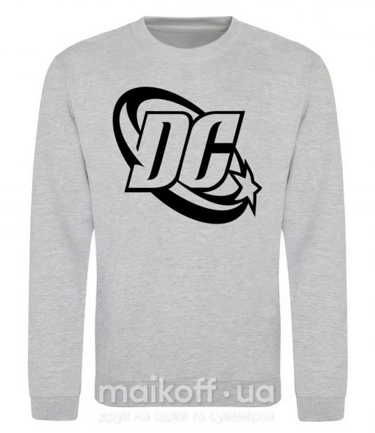 Світшот DC logo black Сірий меланж фото