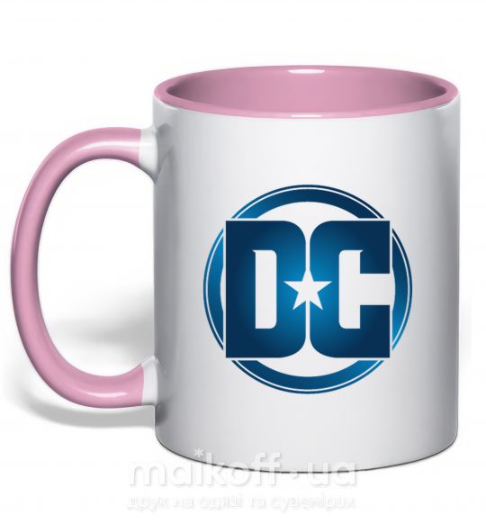 Чашка з кольоровою ручкою DC logo fullcolour Ніжно рожевий фото