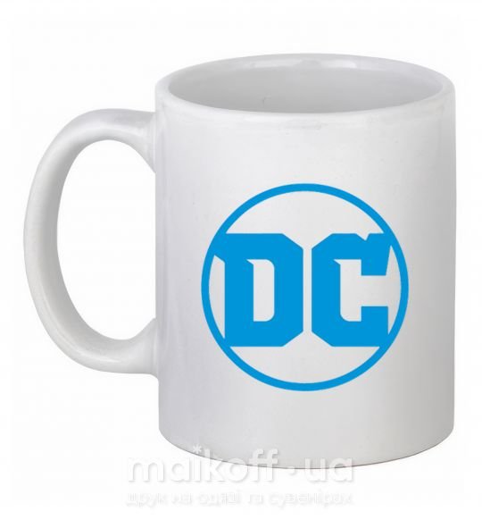 Чашка керамическая DC голубой Белый фото