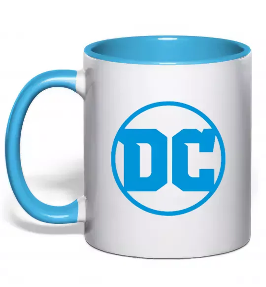 Чашка з кольоровою ручкою DC блакитний Блакитний фото