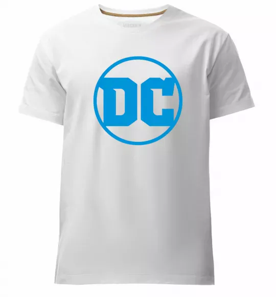 Чоловіча преміум футболка DC блакитний Білий фото