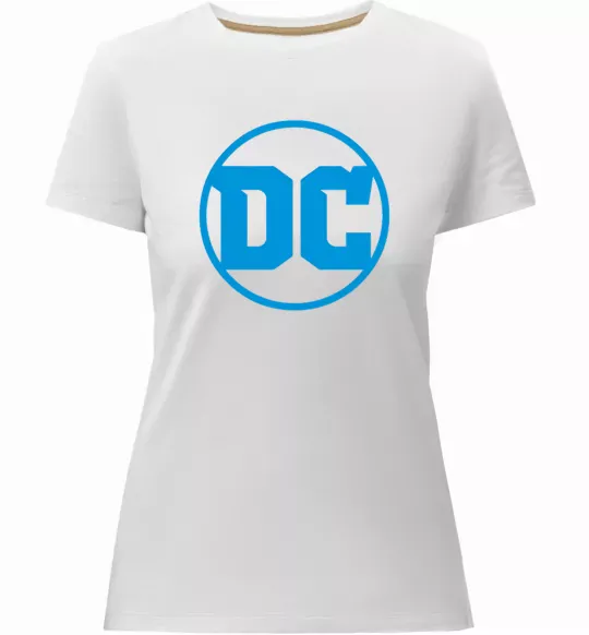 Жіноча преміум футболка DC блакитний Білий фото