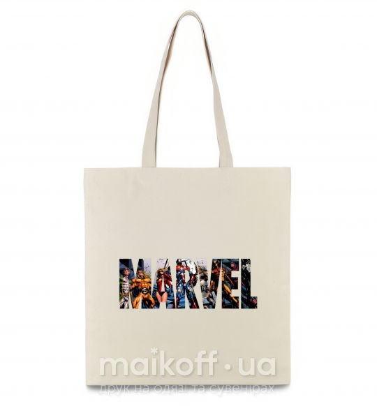 Еко-сумка Marvel bright logo Бежевий фото