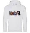 Мужская толстовка (худи) Marvel bright logo Серый меланж фото